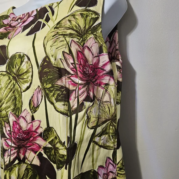 Talbots Yellow and Pink Floral Midi Dress - Picture 2 of 6